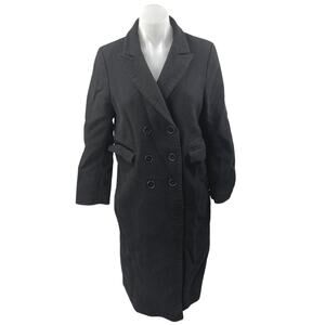 Sandro Womens Black Double Breasted Collar Long Sleeve Trench Overcoat Jacket 8